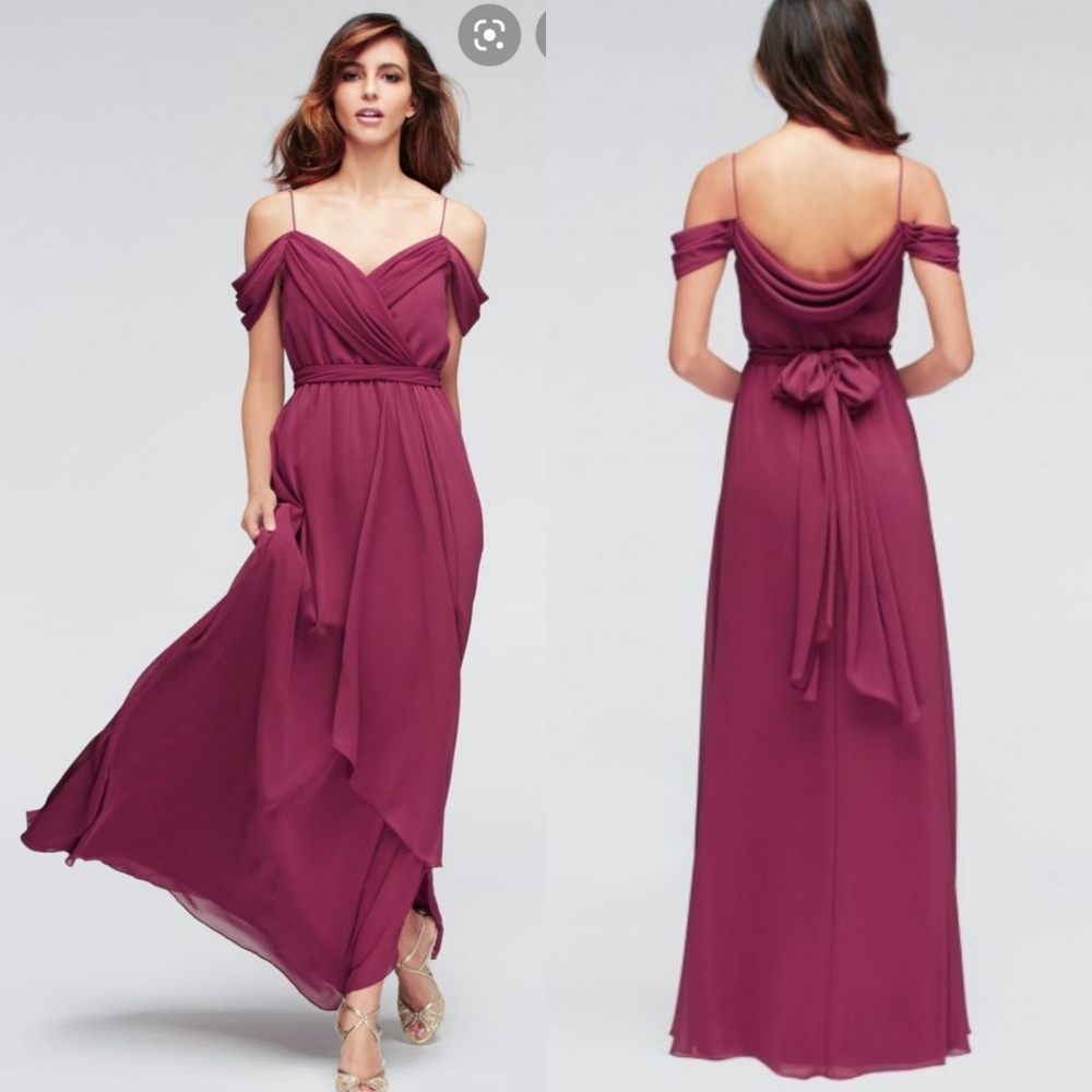 A-Line V-neck Floor-Length Chiffon Bridesmaid Dres